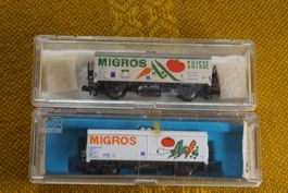 2 Stk. Güterwagen Migros Spur N
