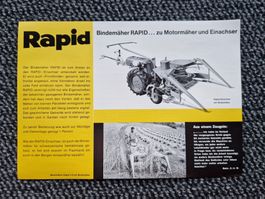 Original Prospekt Rapid Bindemäher zu Einachser S-Spezial