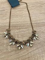 Elegante Statement Kette goldfarben mit Strass Steinen