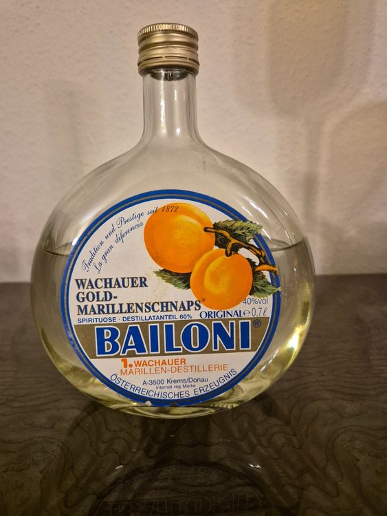MARILLENSCHNAPS BAILONI 0.7L 40% vol (Gebraucht) in Zürich für CHF 2 ...