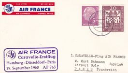 Erstflug Air France Caravelle Hamburg - Paris 1960