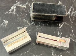 Hermès Paris 925 950 Silber Etui mit Monogramm in Gold