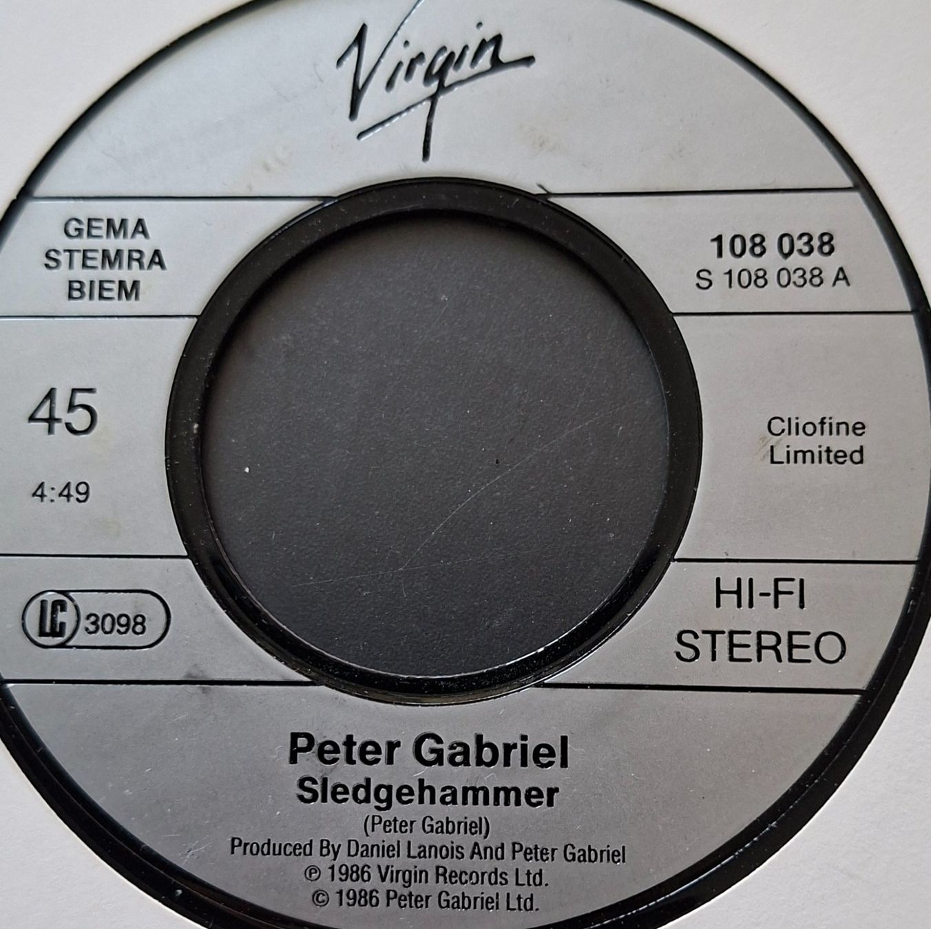 Dischi in vinile: Vinyl-Single Peter Gabriel (Genesis) - Sledgehammer – Usato da Langenthal venduto da Modo39