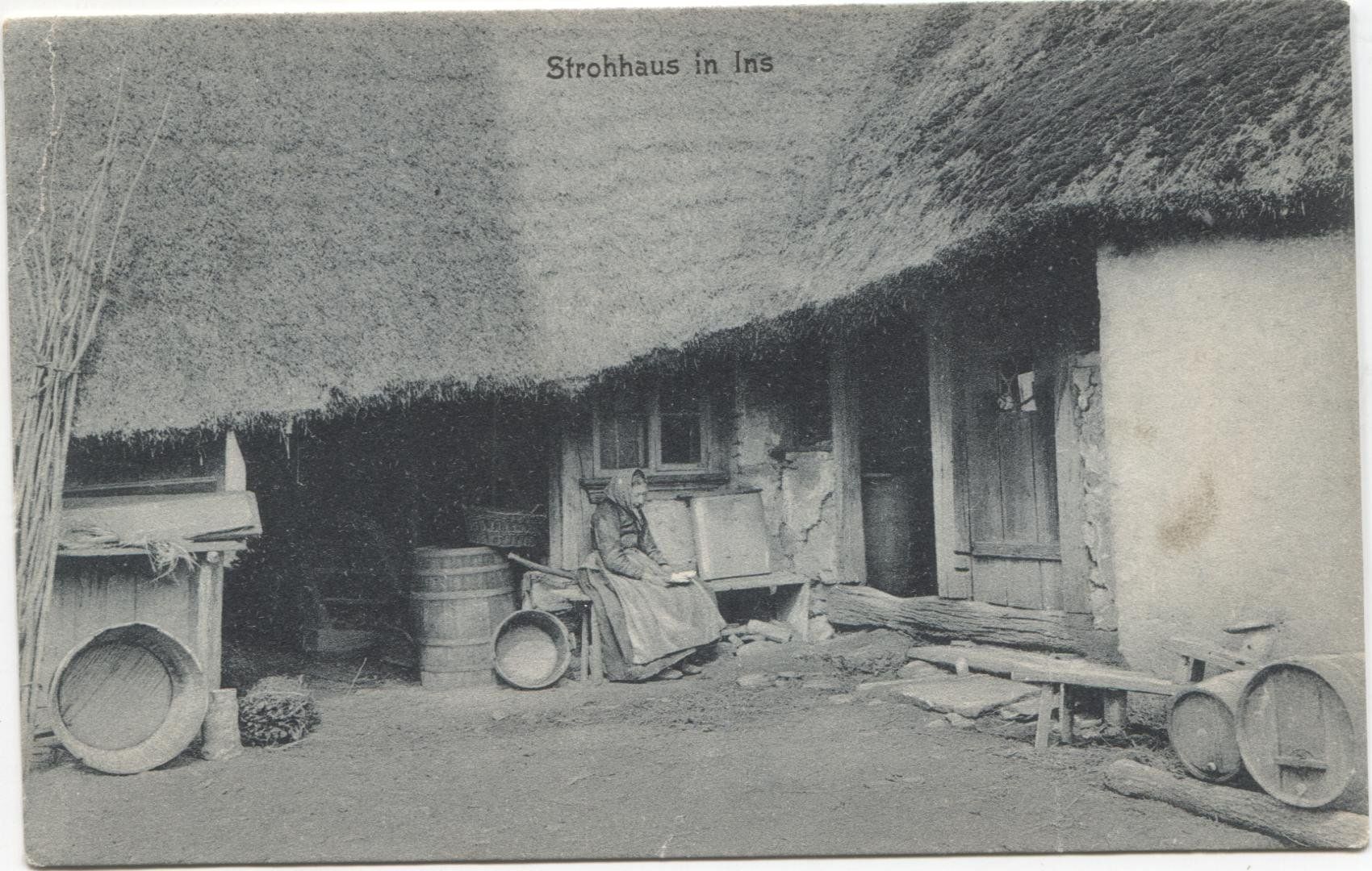 Cartes postales: LANDWIRTSCHAFT/STROHDACHHAUS 1908 Ins BE – D'occasion à Wil SG par Clanx