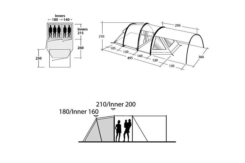 Outwell Tende : Outwell Luftzelt Roswell 5A – Usato da Dierikon venduto da FraeuleinMaus17 7