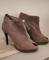 Süsse Wildleder Stiefeletten Peeptoe mit Reissverschluss ...