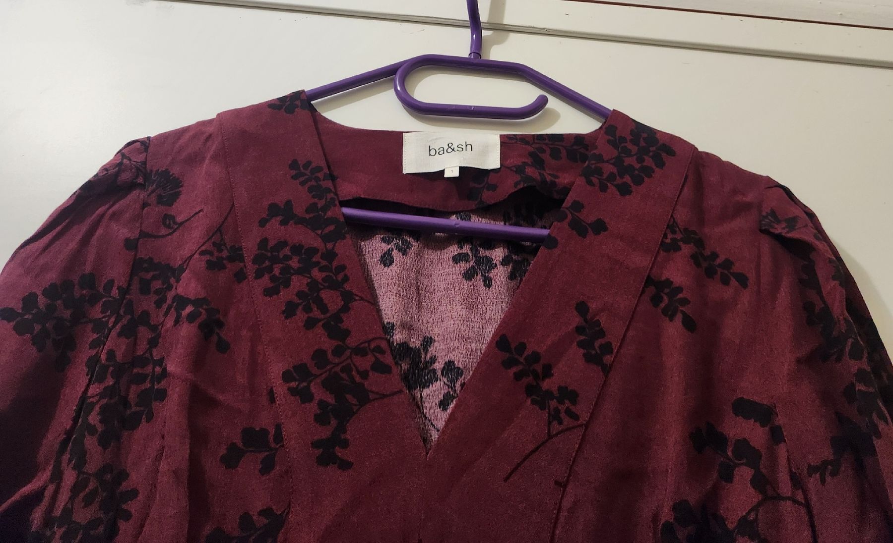 Ba&Sh Vestiti: Robe Ba&sh imprimée bordeaux taille 1( S/M) – Usato da Niedergösgen venduto da Eva2410 5