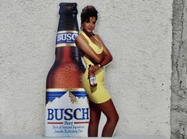 REKLAME BLECHSCHILD SCHILD USA BUSCH BEER BIER 90.5 x 49 cm