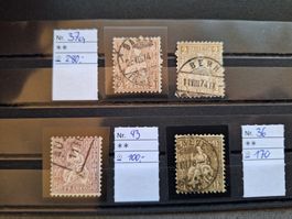 Lot Sitzende Helvetia mit 37a! KAT 550.-
