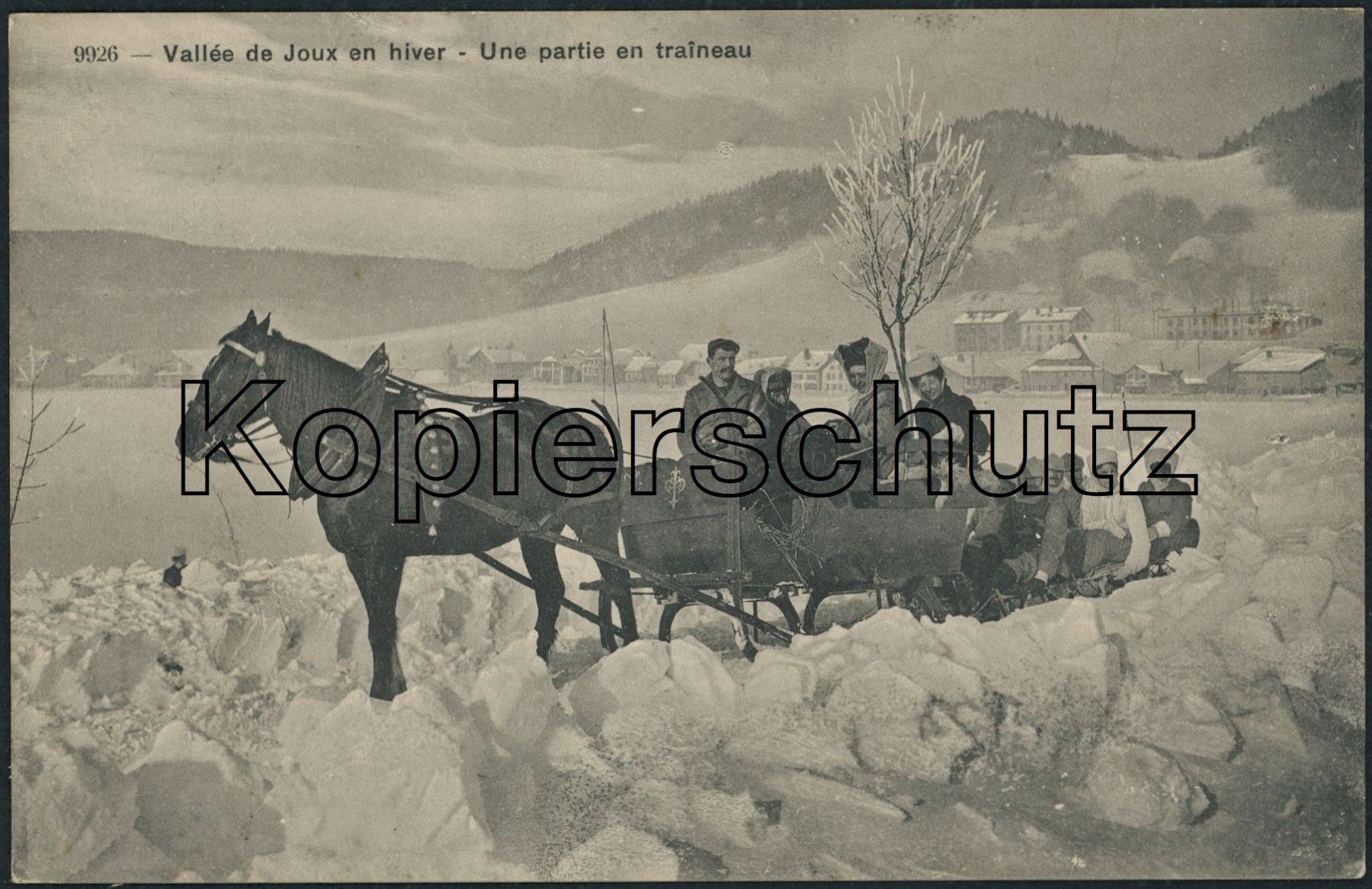 Cartoline postali: VD Le Pont - Pferdeschlitten - L'Abbaye – Usato da Schindellegi venduto da leecollect