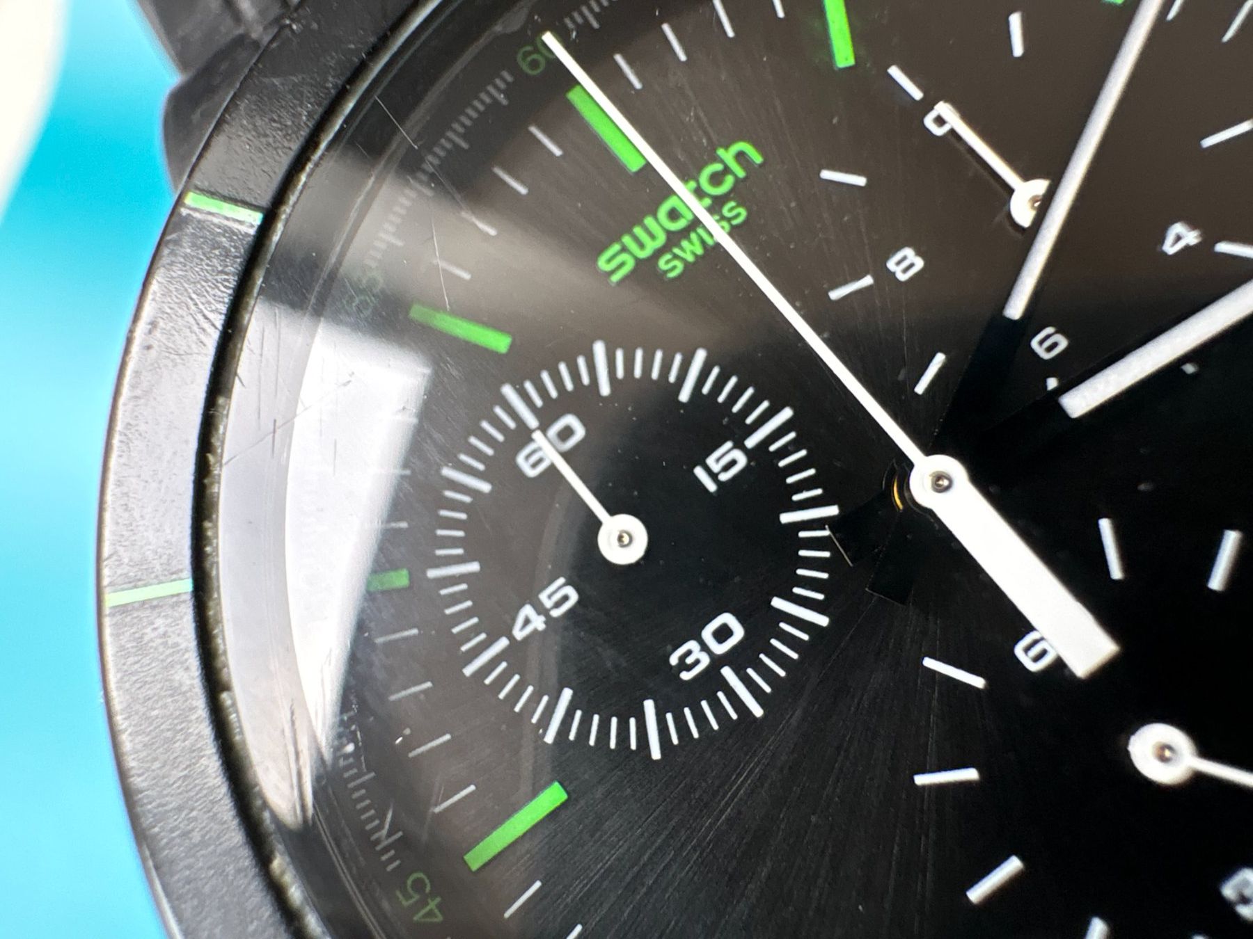 Swatch Orologi: Swatch schwarz Laser Track Men's Chronograph – Usato da Elgg venduto da Jo_Naj 3