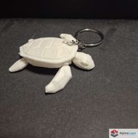 Flexi Sea Turtle 3D Printed Keychain White
