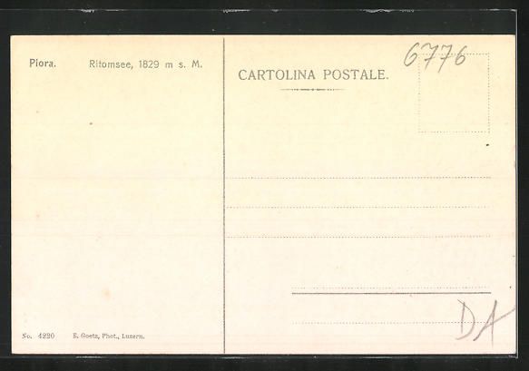 Cartoline postali: AK Piora, Ritomsee – Usato da Berlin venduto da bartko-reher 1
