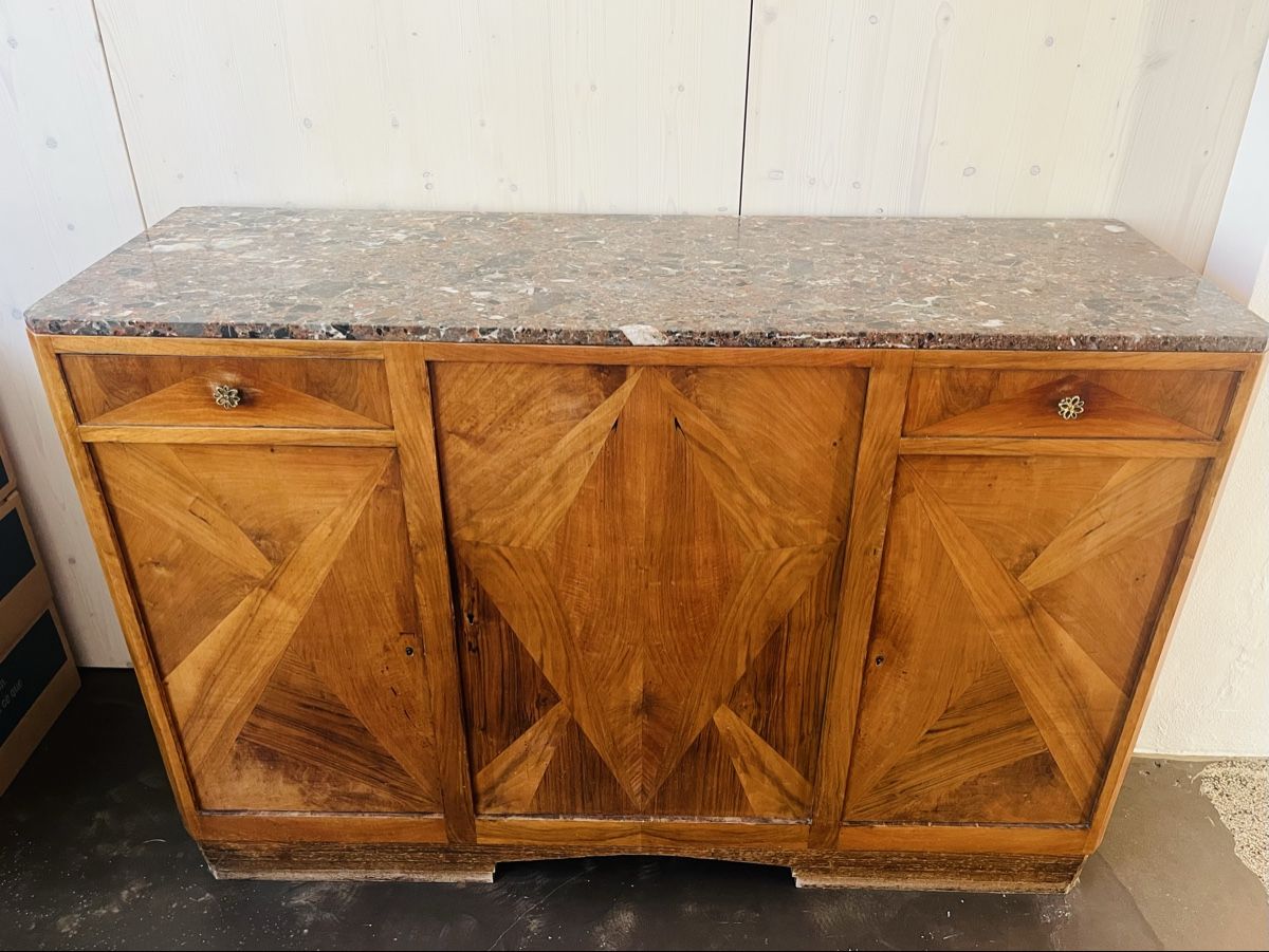 Buffets: Sideboard Buffet Kommode antik in Holz mit Steinplatte – D'occasion à Biel/Bienne par scisala 1