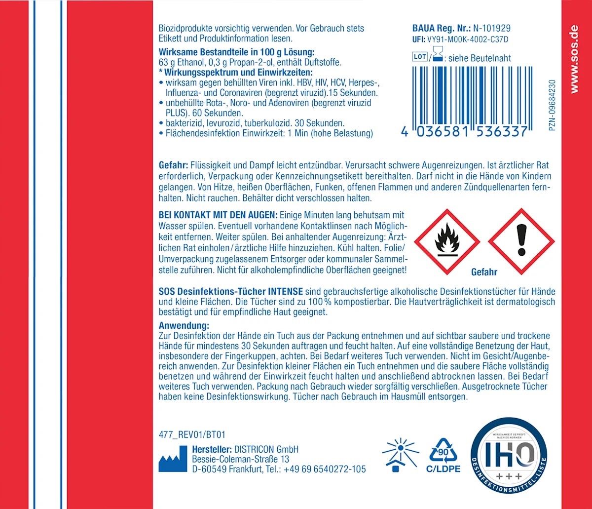 Pulizia & Igiene: Desinfektionstücher Intense Hand & Fläche, 25 St – Nuovo e nell'imballaggio originale da Bülach venduto da StoreInShop.com 2