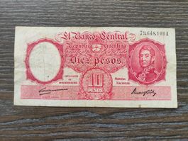 Argentinien 10 Pesos L.1935 - Serie A, selten !!!!!!!!