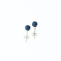 Perlenohrstecker - 925 Silber, blau