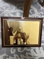 Holzbild Intarsien Handarbeit - Wandbild, Rarität!