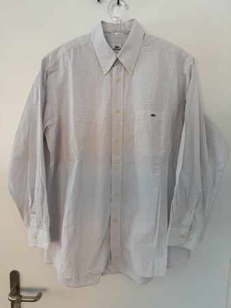 Lacoste Hemd Gr. 41 fit XXL, Weiss Kariert, classic, orygina