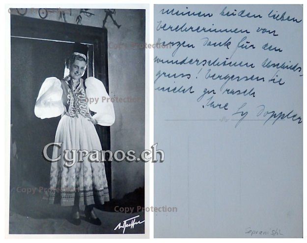 Autografi: Ly Doppler - Sopranistin -  2 Autogramme – Usato da Dietikon venduto da cyranos.ch