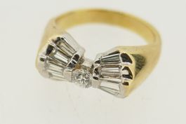 Brillant Diamant Ring 18 Kt 7 gr. Ringg.52 Gelb/Weißgold