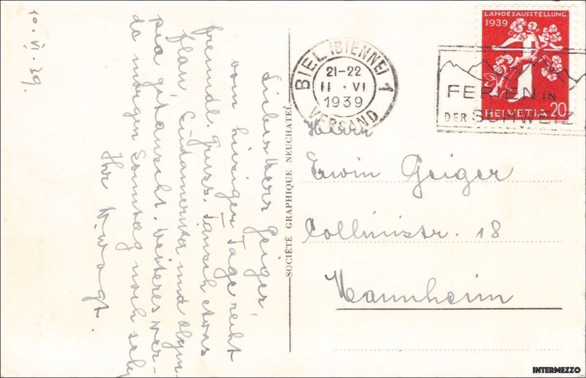 Cartoline postali: Biel Bienne / Bahnhofplatz 1939 Oldtimer – Usato da Basel venduto da intermezzo12 1