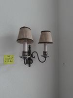 Wandlampe mit Schirmen 2-flammig Metall weiss-blau