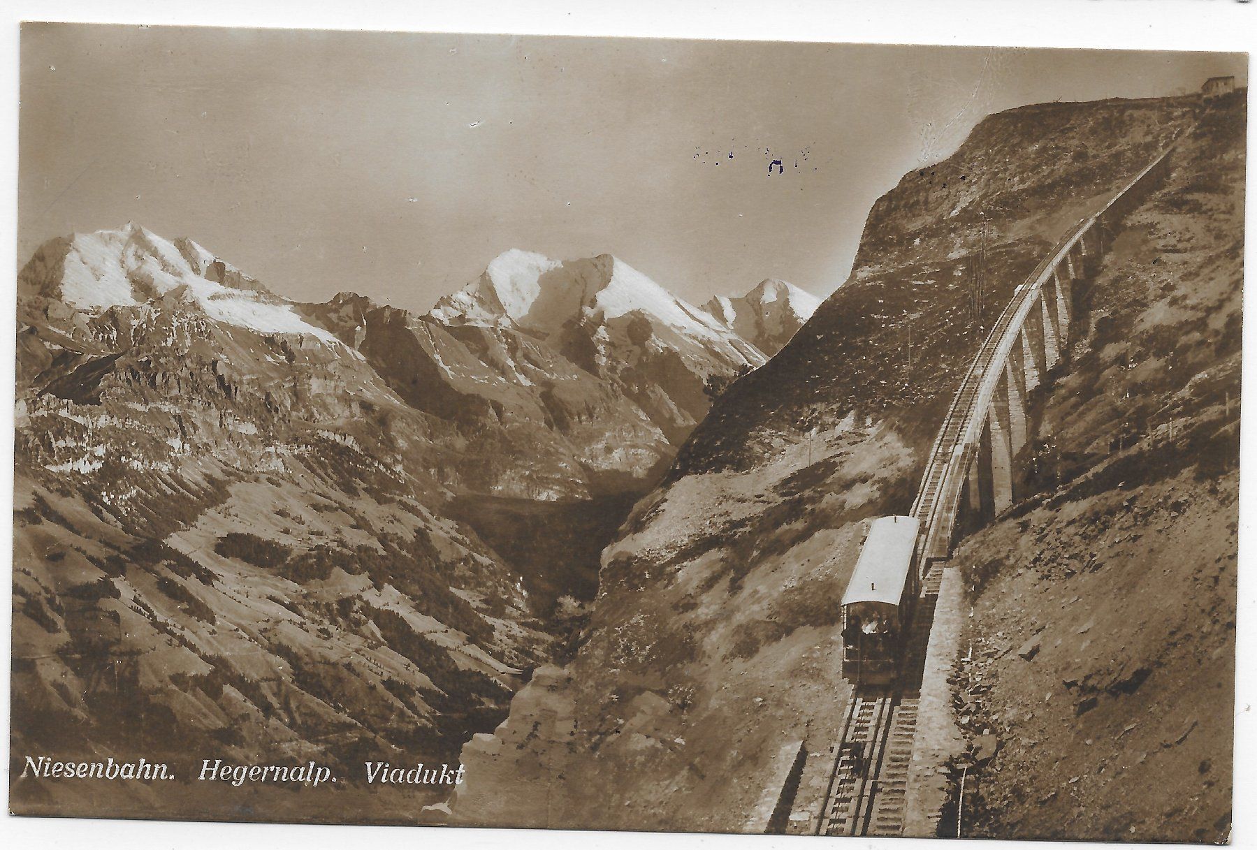 Ansichtskarten: Niesenbahn, Hegernalp, Viadukt – Gebraucht aus Hefenhofen von Richsalz