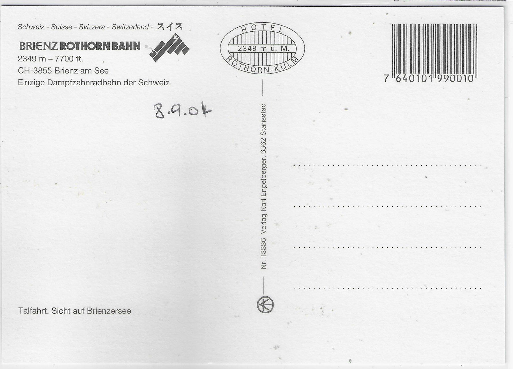 Cartes postales: Brienz Rothorn Bahn – D'occasion à Ettingen par Kartenplanet 1