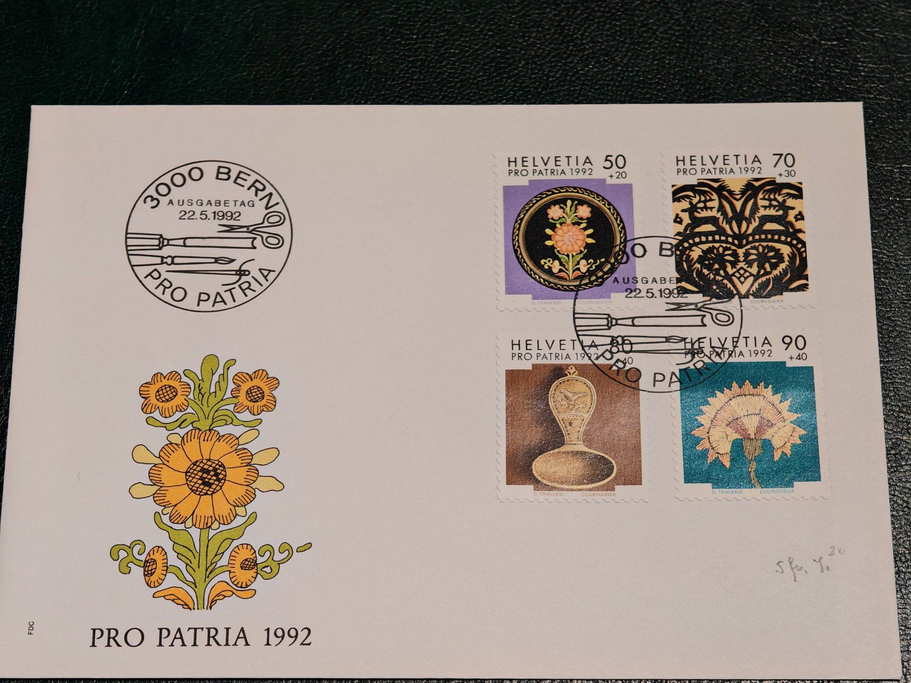 Tutti i francobolli: Ersttagsbrief, Pro Patria, 1992, Bern – Usato da Zuerich venduto da Antiquarium