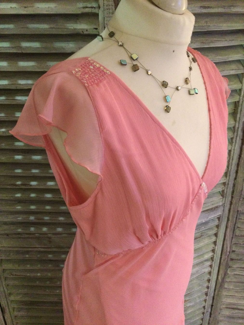 Kleider: Longue robe rose fluide avec sequins, taille 38, NEUF – Neu und originalverpackt aus Agiez von chouchanelle 3