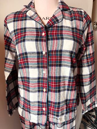 HUNKEMÖLLER, Flanell-Pyjama Oberteil, Grösse XL, kariert