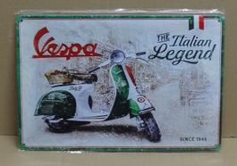 Vespa Blechschild "The Italian Legend" Deko Blech Vintage