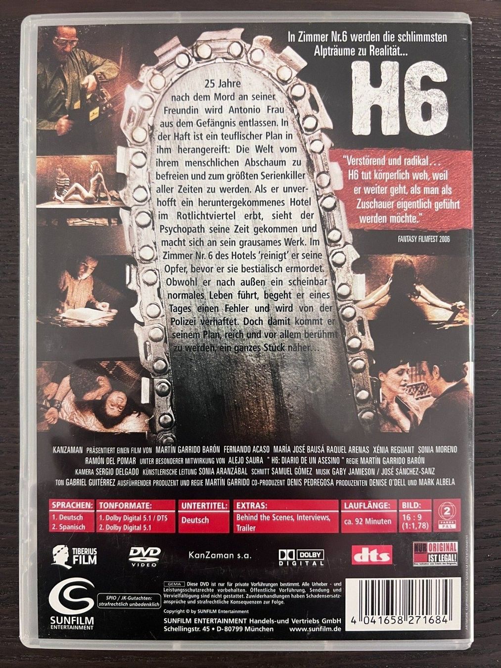 Tutti i DVDs: H6 - Tagebuch eines Serienkillers – Usato da Zürich venduto da FilmFreunde 1