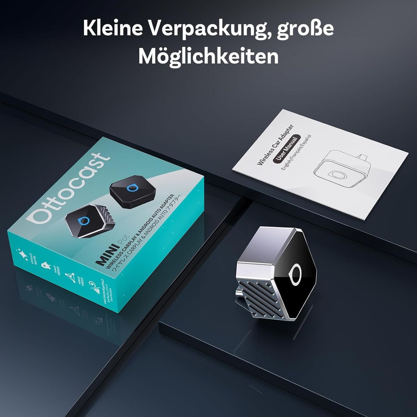 Sistemi audio & multimediali: Wireless CarPlay Android Auto Adapter USB-C Mini – Nuovo e nell'imballaggio originale da Suhr venduto da SchnapperCH 7
