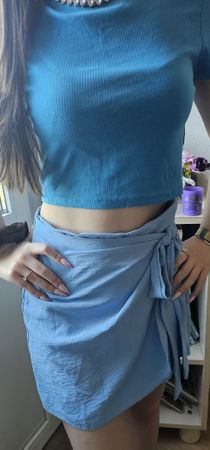 Blue summer wrap skirt pants set— perfect for vacation! ☀️ 