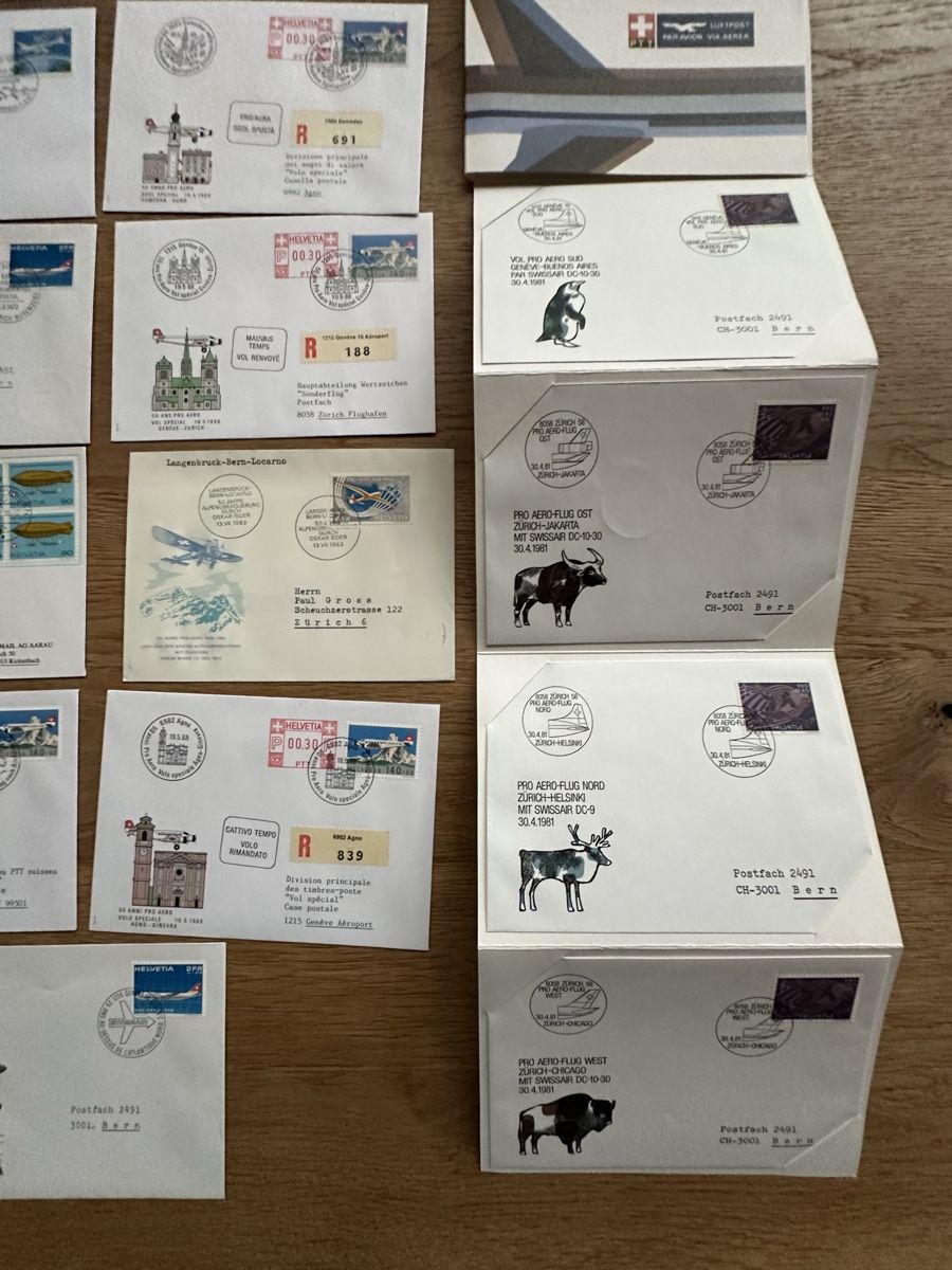 Tutti i francobolli: Schweiz - 22 FDC und Sonderbriefe FLUGPOST  – Usato da Schmitten / FR venduto da Samsara169 4