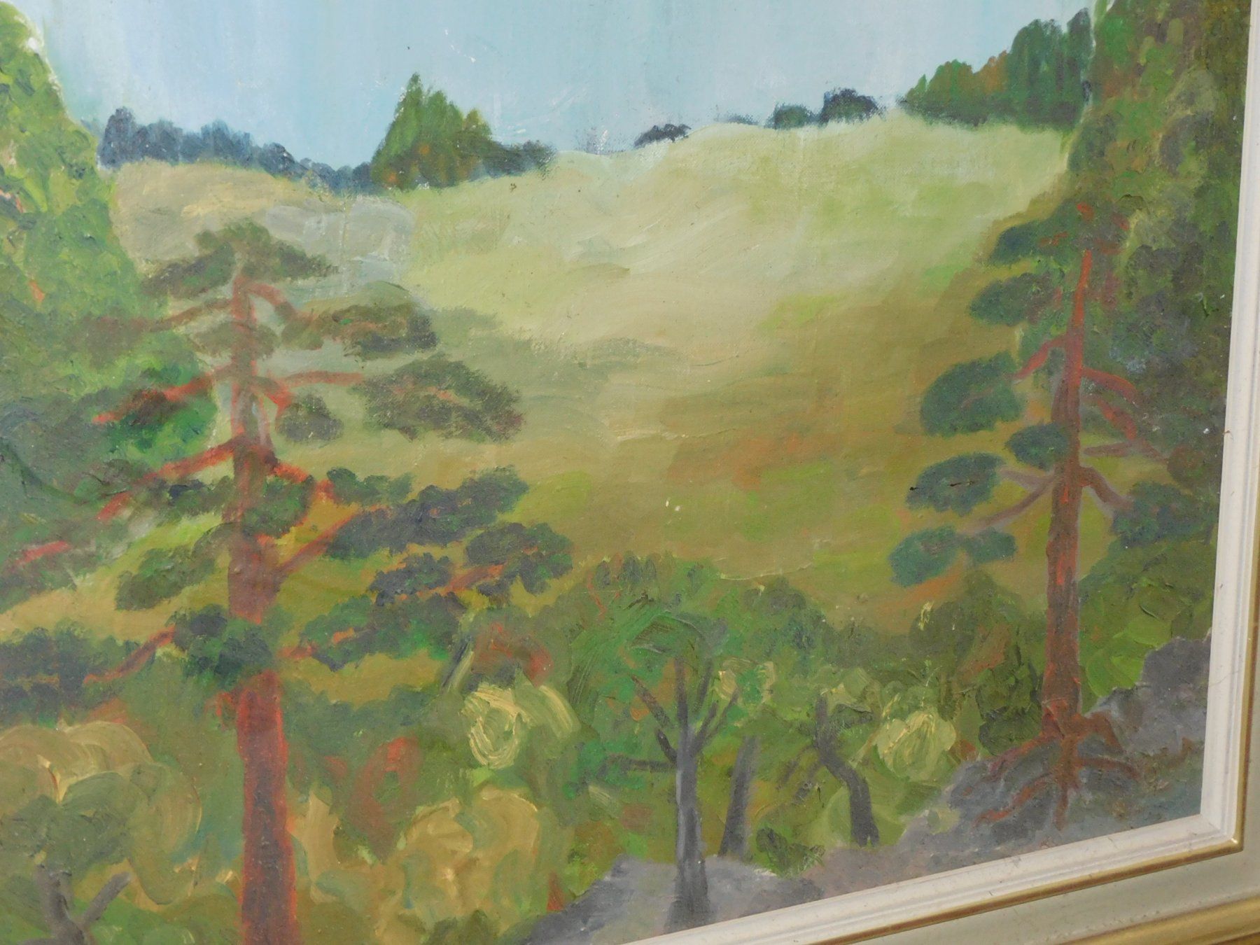 Tableaux: Kunst Ölgemälde Landschaft Gemälde datiert mit Monogram – D'occasion à Sursee par 76 4