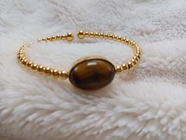 Armband – vergoldeter Edelstahl mit Stein