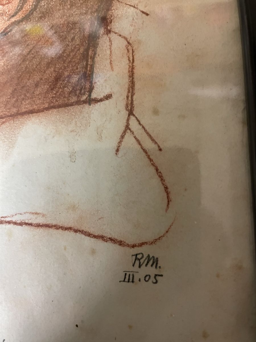 Foto & Immagini: Zeichnung Junge, monogrammiert RM III.05 gerahmt – Usato da Hindelbank venduto da chinok01 3
