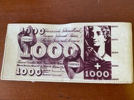 1000 Franken Note Totentanz 1970 Portemonnaie NEU Leder RAR