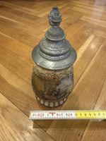 Antiker Bierkrug mit Zinndeckel, Sammlerstück, Top!