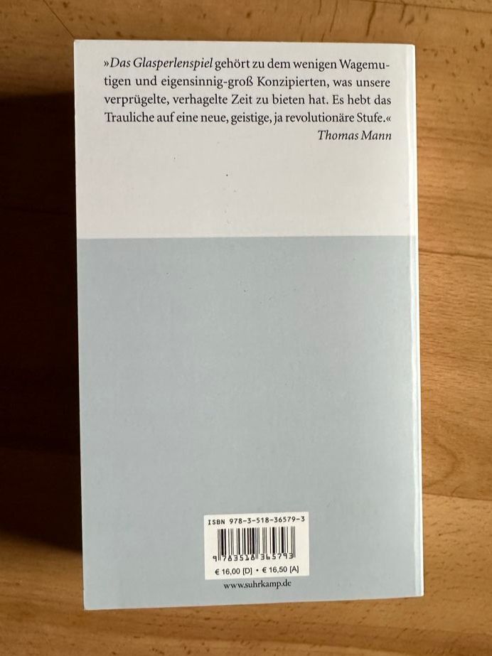 Libri: Das Glasperlenspiel, Hermann Hesse – Usato da Pragg-Jenaz venduto da eri_2vjy 1
