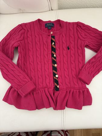 Pink Polo Ralph Lauren Girls Cardigan - Size 120