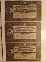 3 x 5 Franken Banknoten, vom 20. Januar 1949, bankfrisch