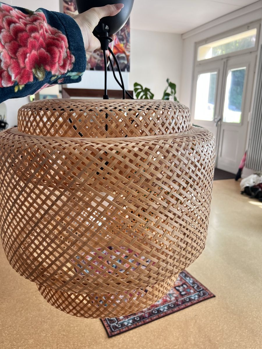 Ikea Lampadari & plafoniere: Hanging Lamp Natural Wood Weave Medium – Usato da Elsau venduto da DanNat2 3