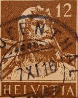 11 x 1914, Tellbrustbild, sämisches Faserpapier