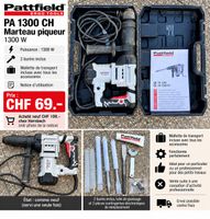 Marteau piqueur Pattfield PA 1300 CH – 1300 W – comme neuf