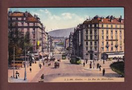 GENEVE - Rue du Mont-Blanc - Hôtel Suisse - Tram