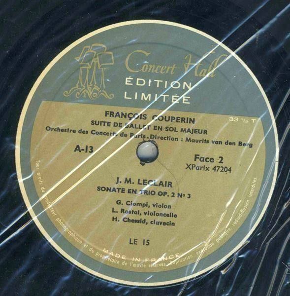 Dischi in vinile: Lully Couperin Leclair Suite de Ballet 1954 Édition Limitée – Usato da Genève venduto da Cockattoo 3